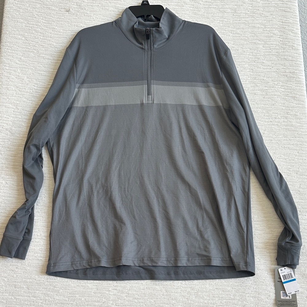 PGA Tour Men's Grey Water Repellant Quarter-Zip Pullover NWT